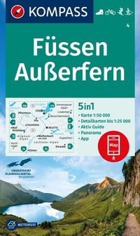 Abbildung von: KOMPASS Wanderkarte 4 Füssen, Außerfern 1:50.000 - KOMPASS-Karten