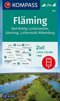 Abbildung von: KOMPASS Wanderkarte 747 Fläming, Bad Belzig, Luckenwalde, Jüterbog, Lutherstadt Wittenberg 1:50.000 - KOMPASS-Karten