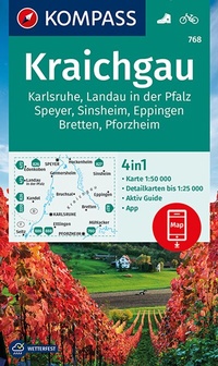 Abbildung von: KOMPASS Wanderkarte 768 Kraichgau, Karlsruhe, Landau i. d. Pfalz, Speyer, Sinsheim, Eppingen, Bretten, Pforzheim 1:50.000 - KOMPASS-Karten