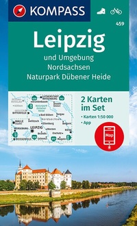 Abbildung von: KOMPASS Wanderkarten-Set 459 Leipzig und Umgebung, Nordsachsen, Naturpark Dübener Heide (2 Karten) 1:50.000 - KOMPASS-Karten