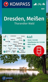 Abbildung von: KOMPASS Wanderkarte 809 Dresden, Meißen, Tharandter Wald 1:50.000 - KOMPASS-Karten