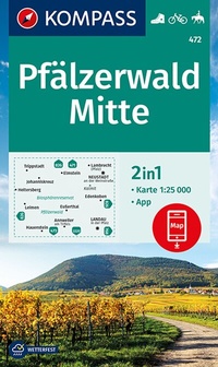 Abbildung von: KOMPASS Wanderkarte 472 Pfälzerwald Mitte 1:25.000 - KOMPASS-Karten