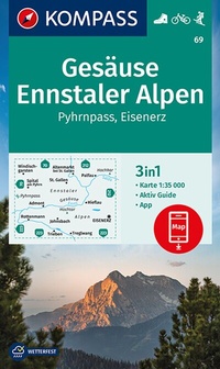 Abbildung von: KOMPASS Wanderkarte 69 Gesäuse, Ennstaler Alpen, Pyhrnpass, Eisenerz 1:35.000 - KOMPASS-Karten