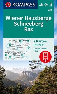 Abbildung von: KOMPASS Wanderkarten-Set 228 Wiener Hausberge, Schneeberg, Rax (2 Karten) 1:25.000 - KOMPASS-Karten