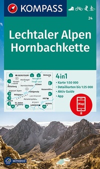 Abbildung von: KOMPASS Wanderkarte 24 Lechtaler Alpen, Hornbachkette 1:50.000 - KOMPASS-Karten