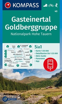 Abbildung von: KOMPASS Wanderkarte 40 Gasteinertal, Goldberggruppe, Nationalpark Hohe Tauern 1:50.000 - KOMPASS-Karten