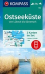 Bild: KOMPASS Wanderkarten-Set 724 Ostseeküste von Lübeck bis Dänemark (2 Karten) 1:50.000 - KOMPASS-Karten