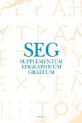 Cover: Supplementum Epigraphicum Graecum, Volume LXVI (2016) - Brill