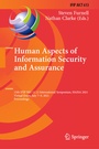 Cover: Human Aspects of Information Security and Assurance - Springer