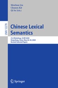 Cover: Chinese Lexical Semantics - Springer