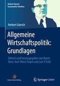 Cover: Allgemeine Wirtschaftspolitik: Grundlagen - Springer Gabler