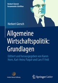 Cover: Allgemeine Wirtschaftspolitik: Grundlagen - Springer Gabler