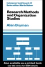 Cover: Research Methods and Organization Studies - Routledge