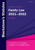 Cover: Blackstone's Statutes on Family Law 2021-2022 - Oxford University Press
