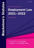 Cover: Blackstone's Statutes on Employment Law 2021-2022 - Oxford University Press