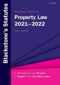 Cover: Blackstone's Statutes on Property Law 2021-2022 - Oxford University Press