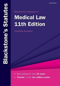 Abbildung von: Blackstone's Statutes on Medical Law - Oxford University Press