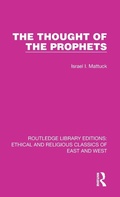 Cover: The Thought of the Prophets - Routledge