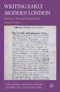 Enlarge image Cover: Writing Early Modern London - Palgrave Macmillan