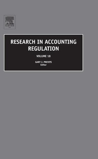 Enlarge image Cover: Research in Accounting Regulation - Elsevier