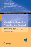 Cover: Maple in Mathematics Education and Research - Springer