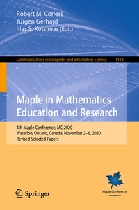 Enlarge image Cover: Maple in Mathematics Education and Research - Springer