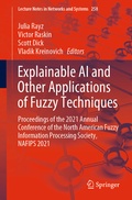 Cover: Explainable AI and Other Applications of Fuzzy Techniques - Springer