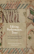 Cover: Editing, Performance, Texts - Palgrave Macmillan
