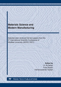 Abbildung von: Materials Science and Modern Manufacturing - Trans Tech Publications Ltd