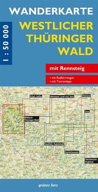 Abbildung von: Wanderkarte Westlicher Thüringer Wald - grünes herz