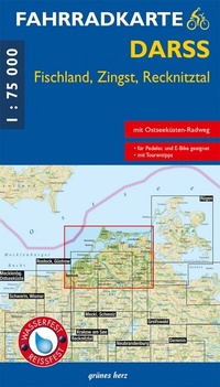 Abbildung von: Fahrradkarte Darß, Fischland, Zingst - grünes herz