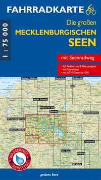 Abbildung von: Fahrradkarte Die großen Mecklenburgischen Seen - grünes herz