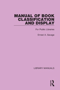 Abbildung von: Manual of Book Classification and Display - Routledge