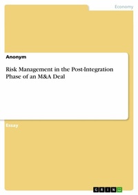 Abbildung von: Risk Management in the Post-Integration Phase of an M&A Deal - GRIN Verlag