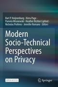 Cover: Modern Socio-Technical Perspectives on Privacy - Springer