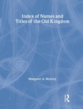 Cover: Index Of Names & Titles Of The Old Kingdom - Routledge