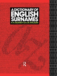 Abbildung von: A Dictionary of English Surnames - Routledge