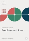 Cover: Core Statutes on Employment Law 2013-14 - Palgrave Macmillan