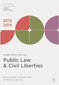 Cover: Core Statutes on Public Law & Civil Liberties 2013-14 - Palgrave Macmillan