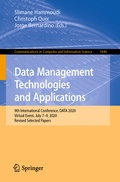 Cover: Data Management Technologies and Applications - Springer