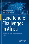 Cover: Land Tenure Challenges in Africa - Springer