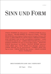 Enlarge image Cover: Sinn und Form 4/2021 - SINN und FORM
