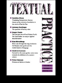 Enlarge image Cover: Textual Practice - Routledge