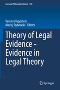 Cover: Theory of Legal Evidence - Evidence in Legal Theory - Springer