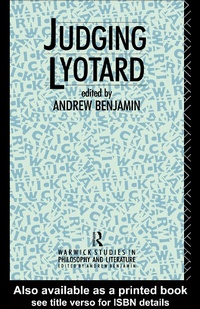 Enlarge image Cover: Judging Lyotard - Routledge