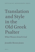 Cover: Translation and Style in the Old Greek Psalter - Brill