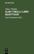 Cover: Albii Tibulli libri quattuor - De Gruyter