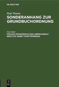 Cover: F&uuml;r das franz&ouml;sisch und amerikanisch besetzte Gebiet W&uuml;rttembergs - De Gruyter