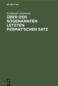 Bild: UEber Den Sogenannten Letzten Fermat'schen Satz - Mercury Learning and Information