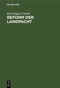 Cover: Reform der Landpacht - De Gruyter